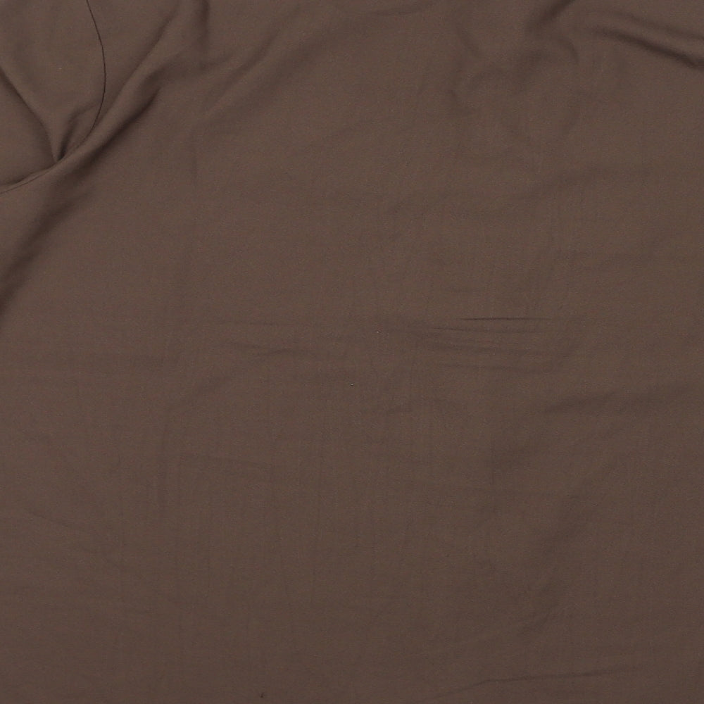 Destello Womens Brown Polyester Basic Button-Up One Size Collared