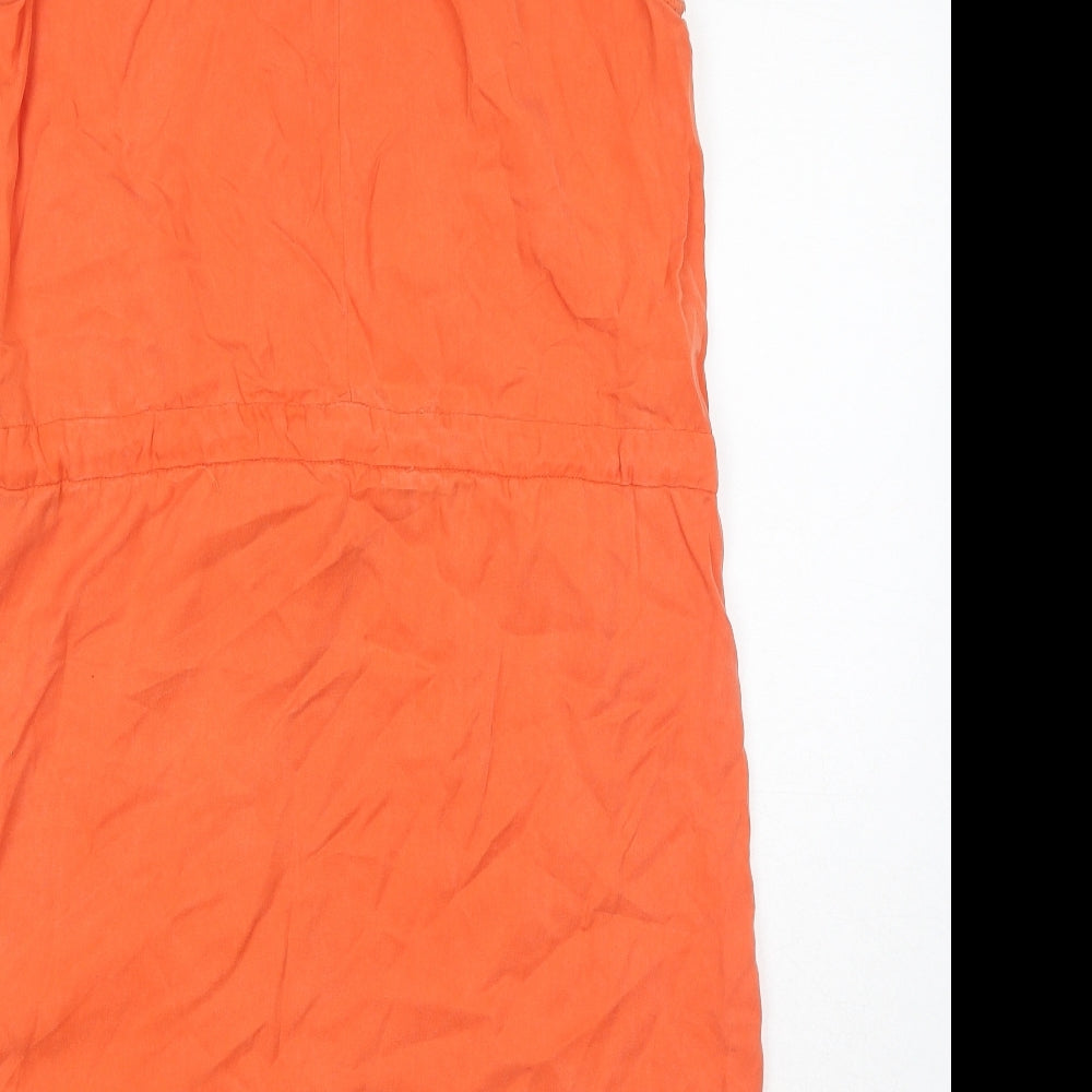 Gap Womens Orange Lyocell Tank Dress Size M Round Neck Button