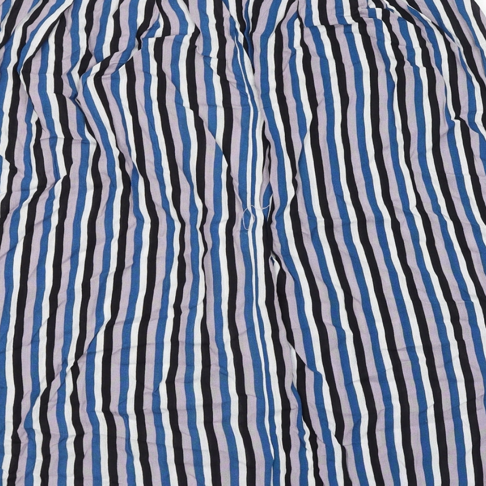 Sweewë Womens Multicoloured Striped Polyester A-Line Skirt Size L Zip
