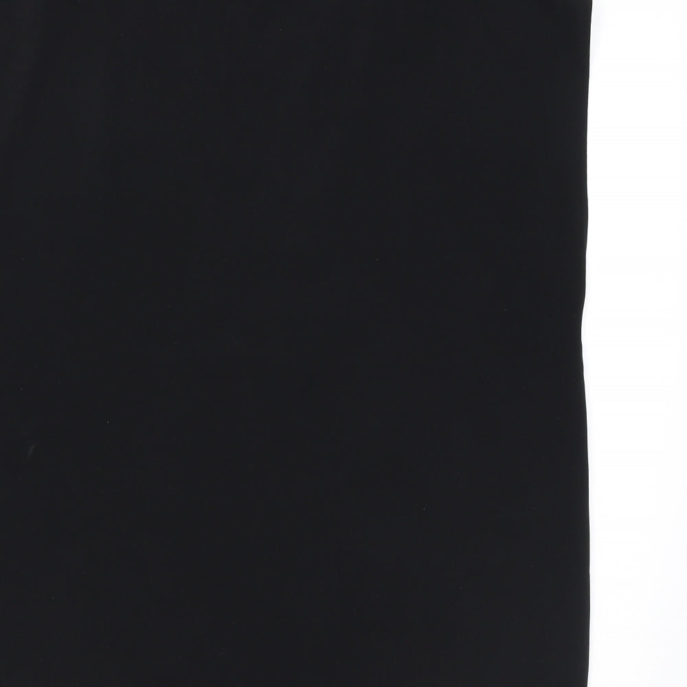 H&M Womens Black Polyester Basic Blouse Size 12 V-Neck
