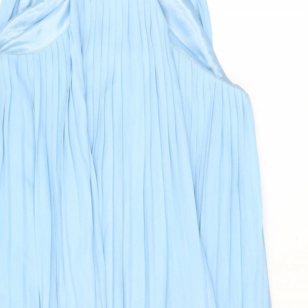 Missguided Womens Blue Polyester Camisole Tank Size 10 V-Neck - Pleated
