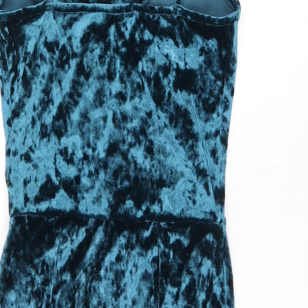 New Look Womens Blue Polyester Bodycon Size 8 V-Neck Pullover