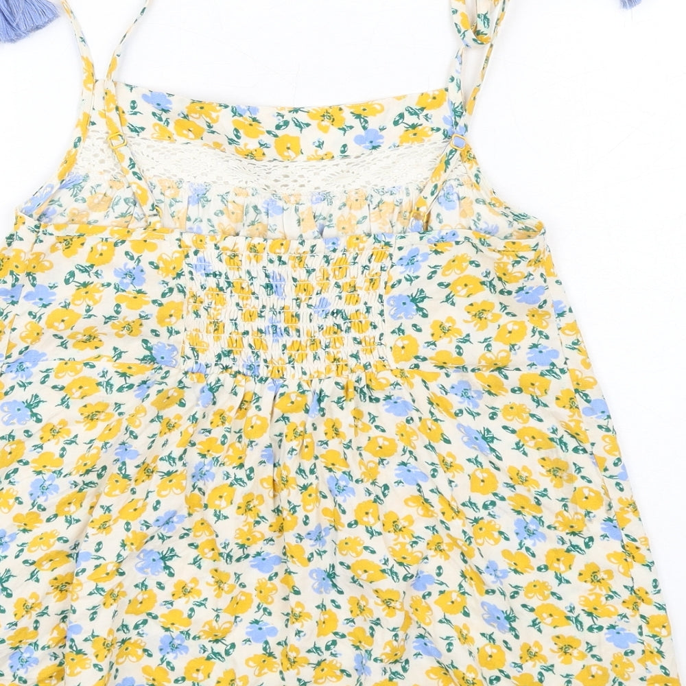 Marks & Spencer Womens Multicoloured Floral Viscose Cami Pyjama Top Size 8