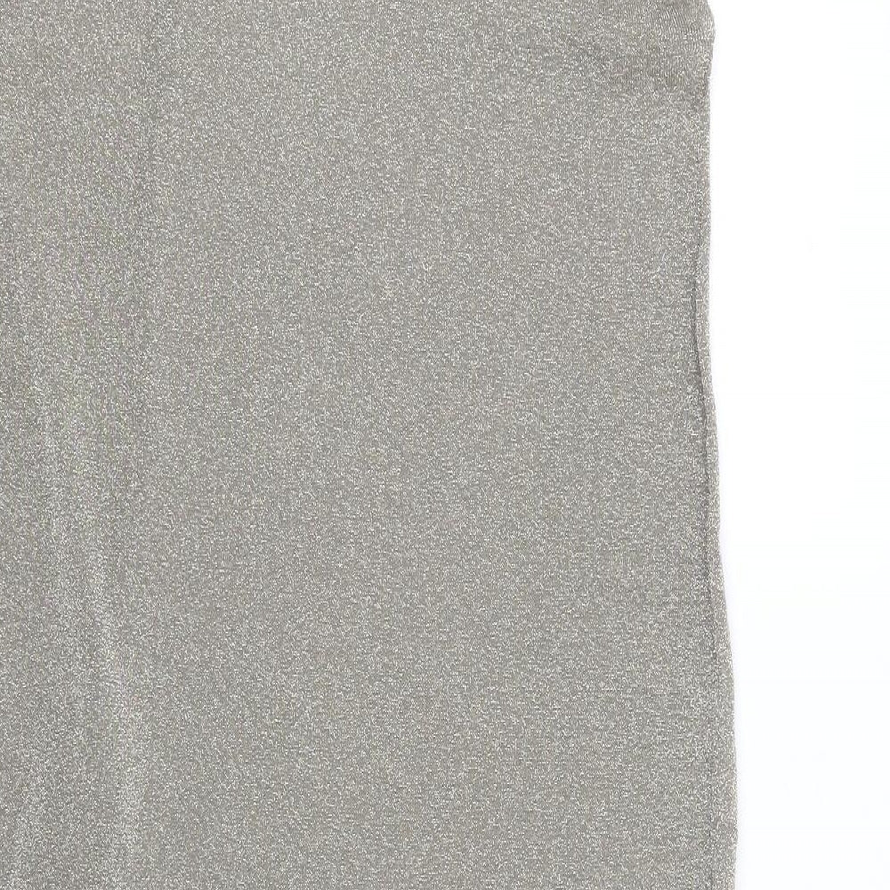 Zara Womens Brown Polyester A-Line Size S V-Neck Pullover