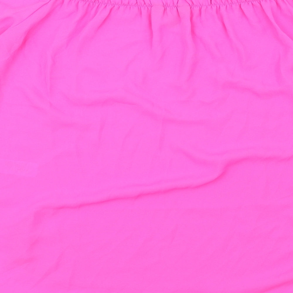 New Look Womens Pink Polyester Basic Blouse Size 12 Off the Shoulder