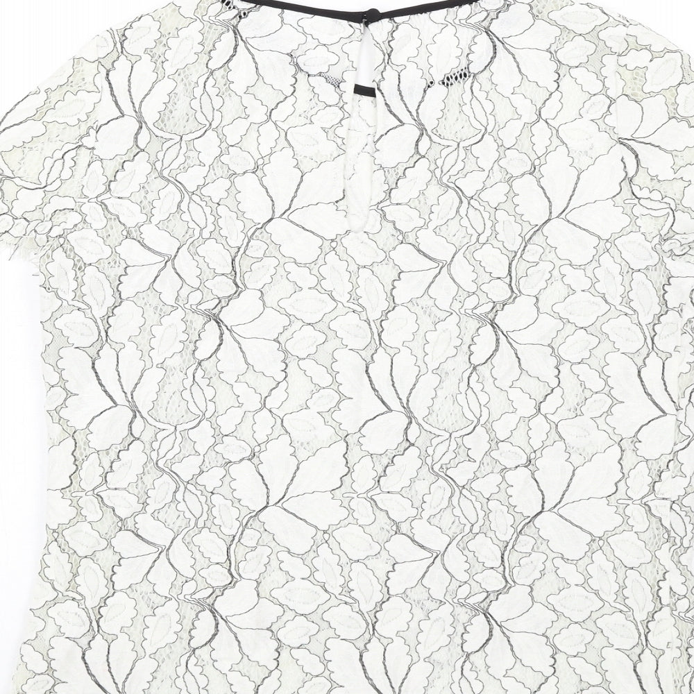 NEXT Womens White Cotton Basic T-Shirt Size 8 Round Neck