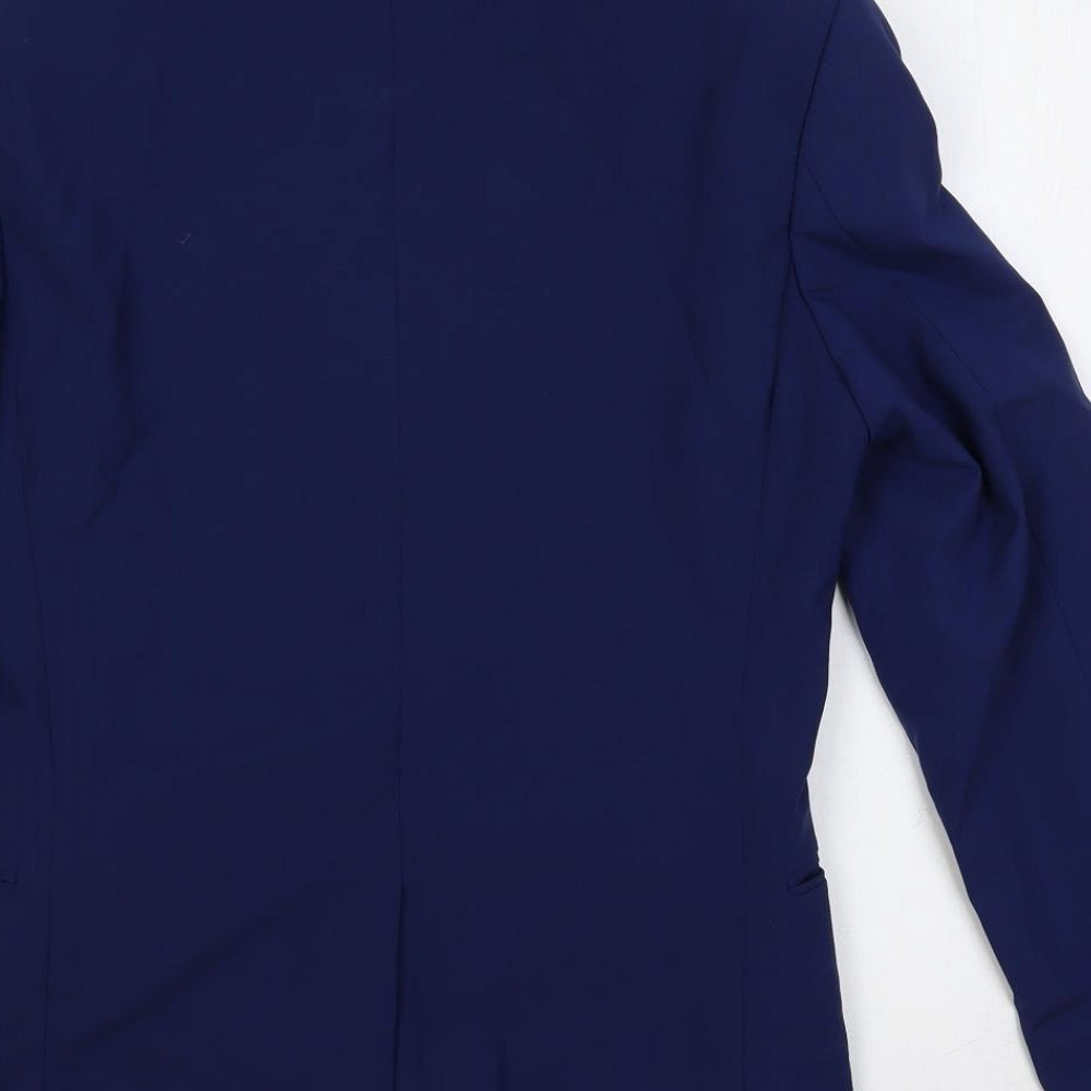 Marks & Spencer Mens Blue Wool Jacket Suit Jacket Size 34 Regular