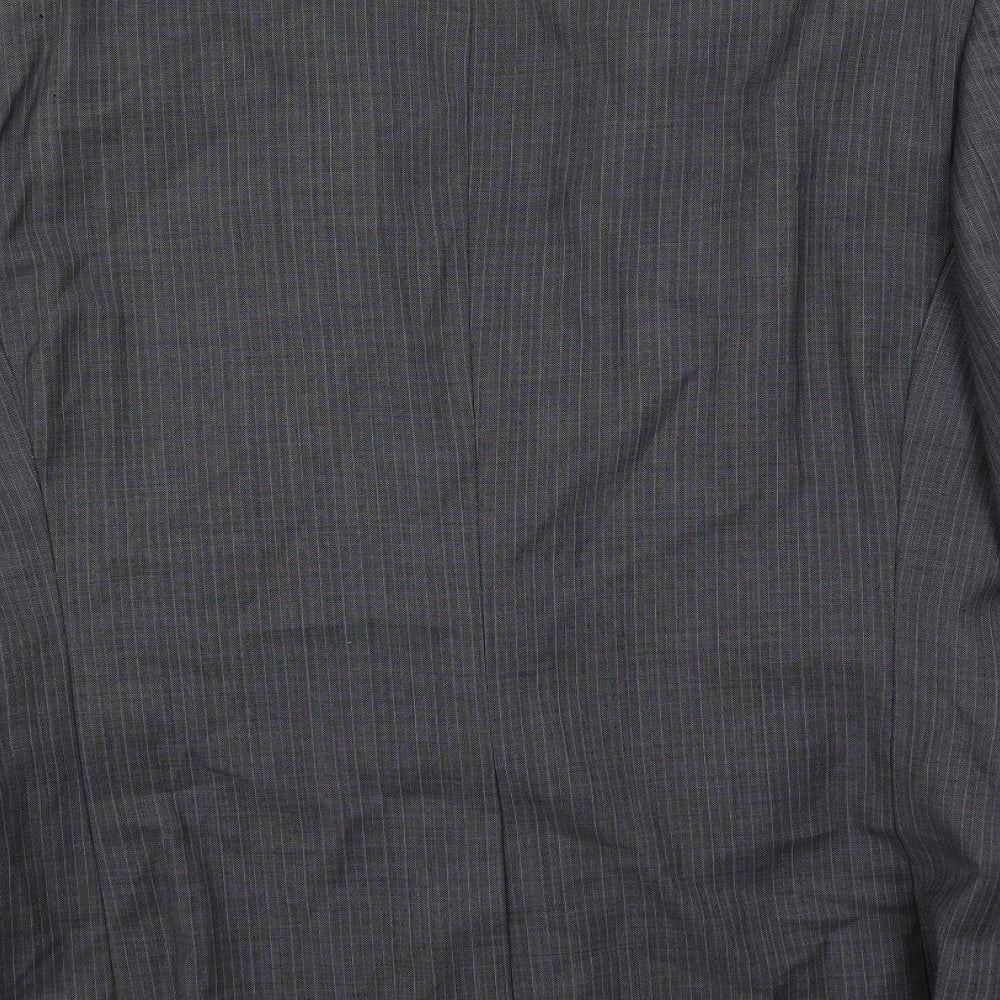French Connection Mens Grey Striped Wool Jacket Suit Jacket Size 42 Regular