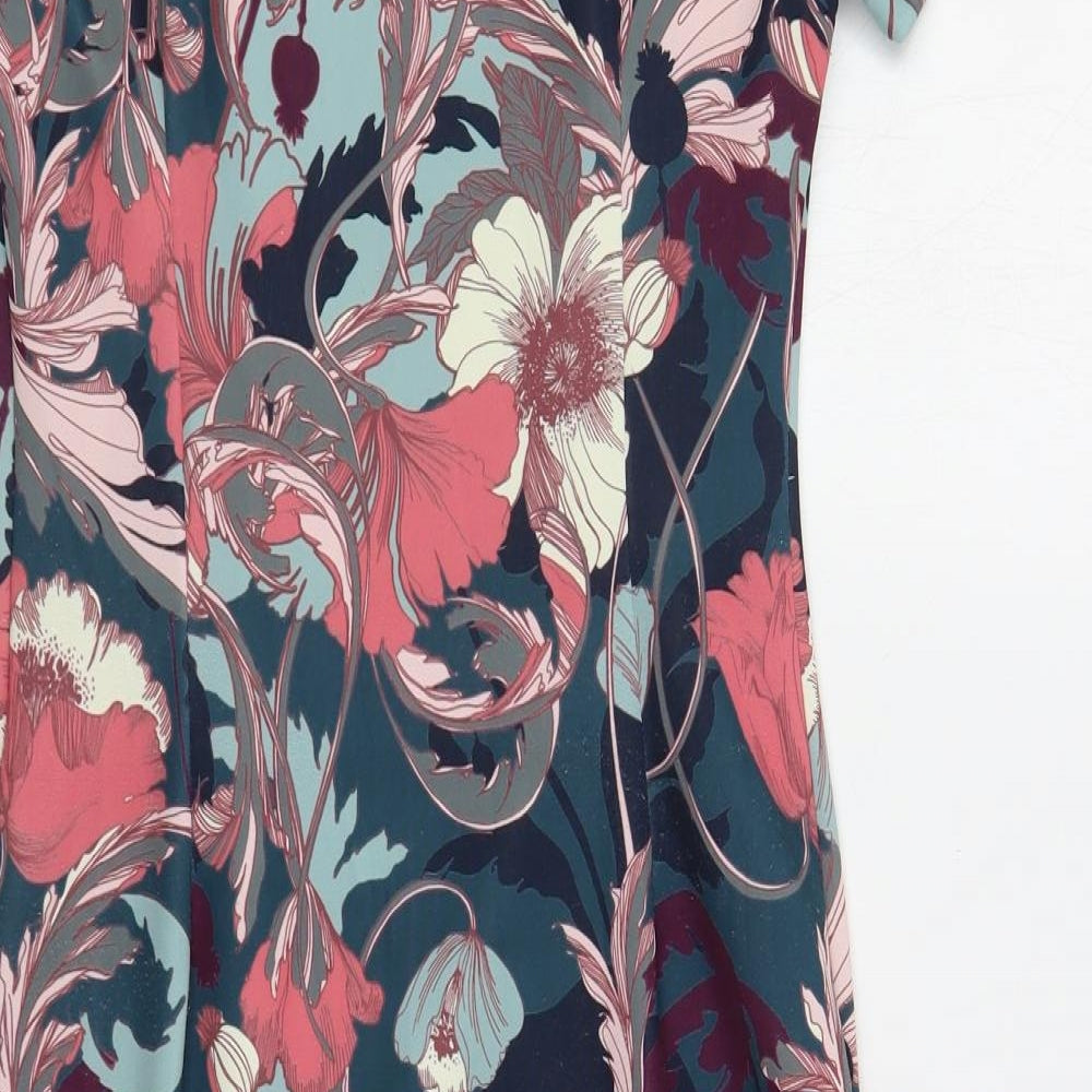 Per Una Womens Multicoloured Floral Polyester Pencil Dress Size 8 Boat Neck Pullover