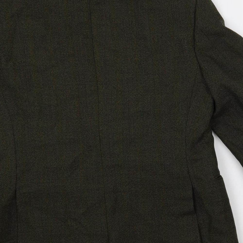 Burton Mens Green Striped Wool Jacket Blazer Size 36 Regular