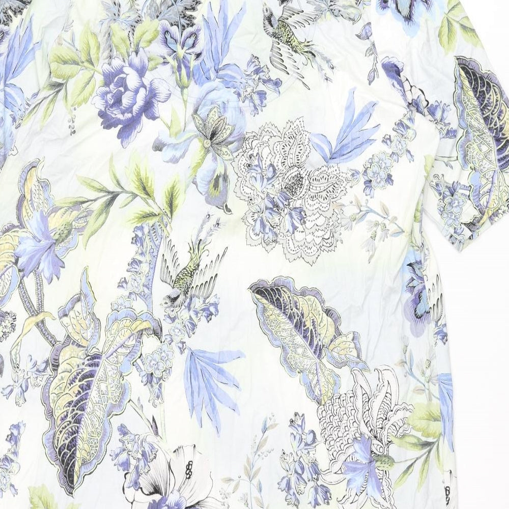 Riani Womens Multicoloured Floral Viscose Shift Size 16 Collared Pullover