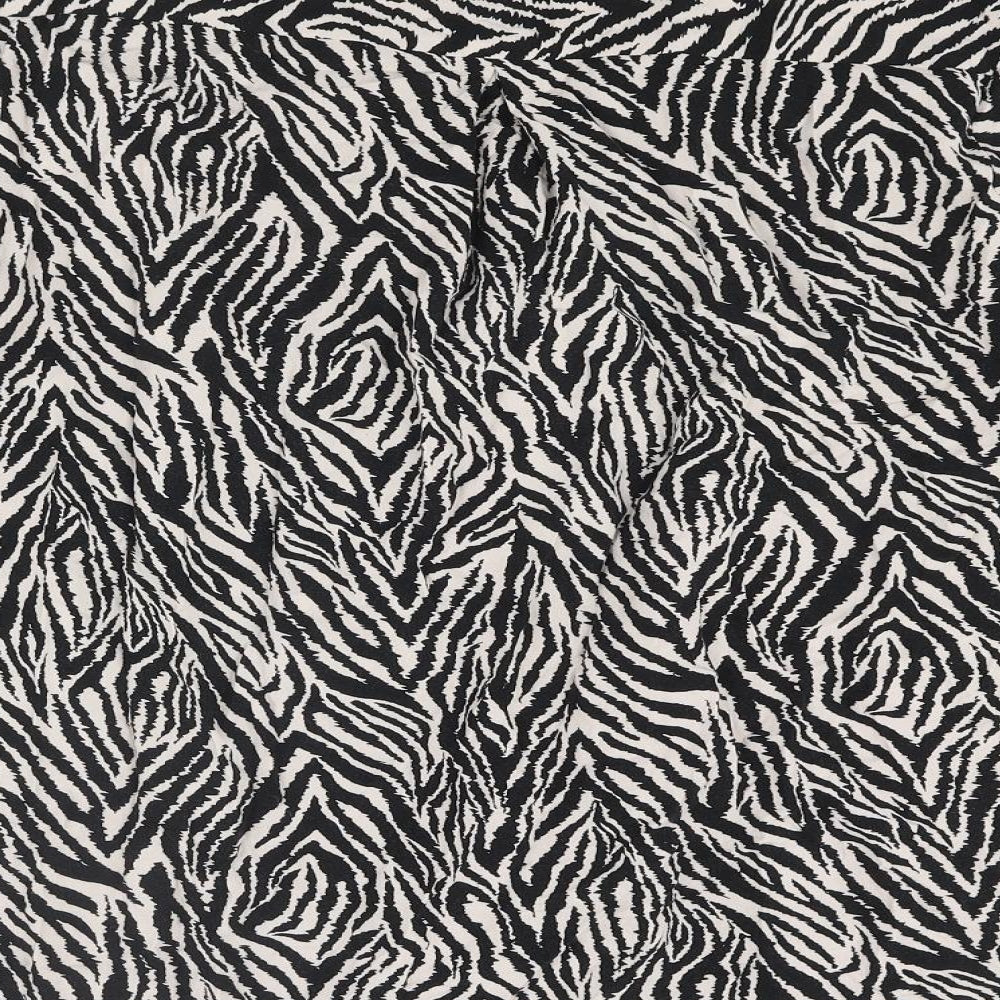 Beloved Womens Black Animal Print Viscose Basic Blouse Size 18 V-Neck - Tiger Print