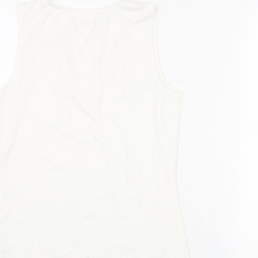 Royal Robbins Womens Ivory Polyester Camisole Tank Size M Round Neck