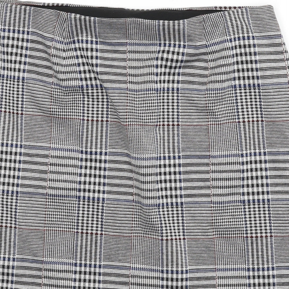 Marks & Spencer Womens Multicoloured Plaid Polyester A-Line Skirt Size 14