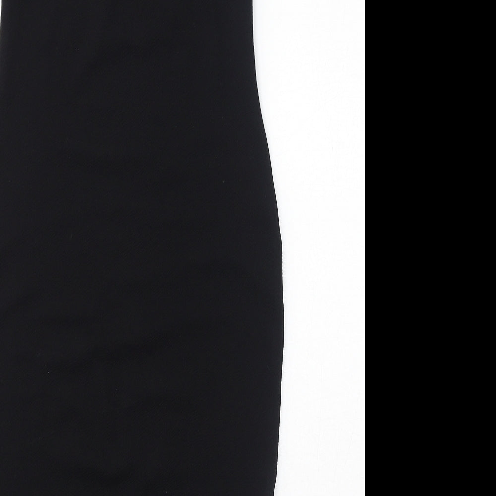 Cameo Rose Womens Black Polyester Bodycon Size 12 Round Neck Pullover - Lace Hem