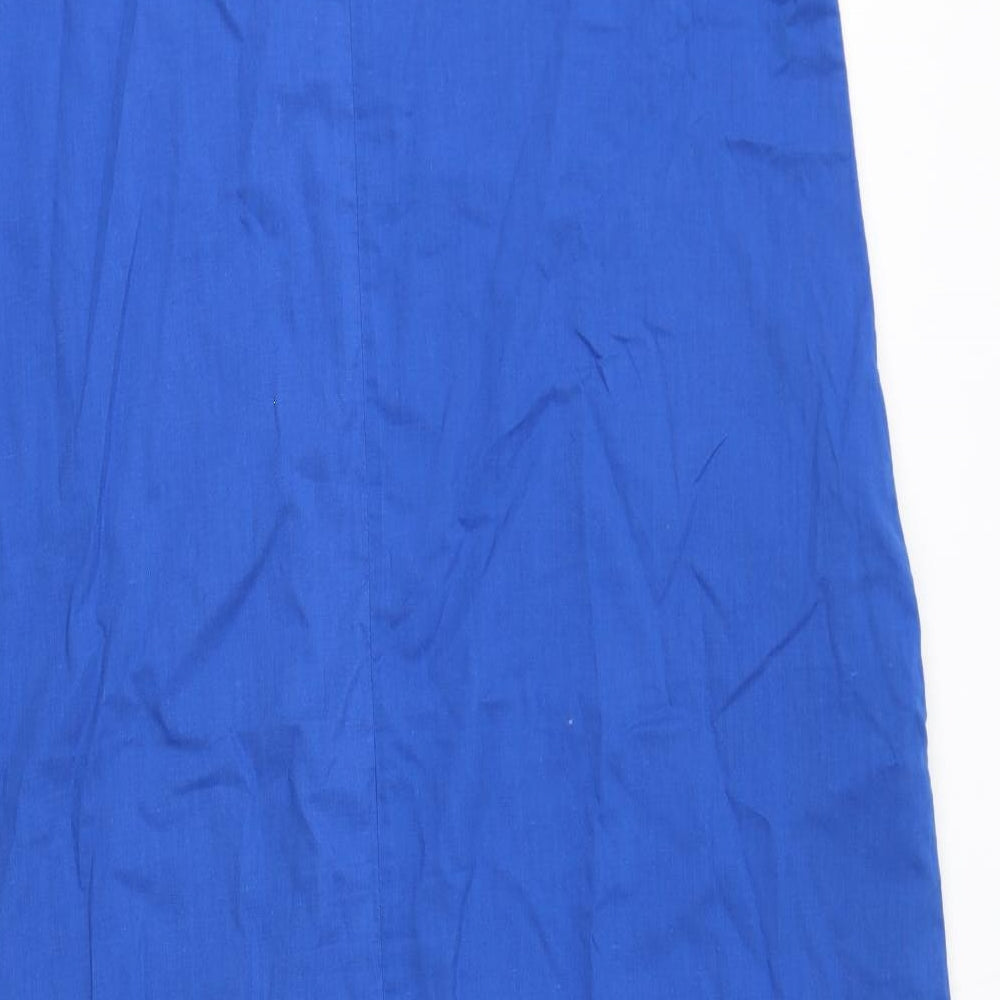 DARA RICHI Womens Blue Polyester A-Line Size L V-Neck Pullover