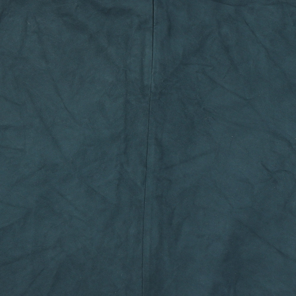 Marks & Spencer Womens Green Polyester Swing Skirt Size 14 Zip