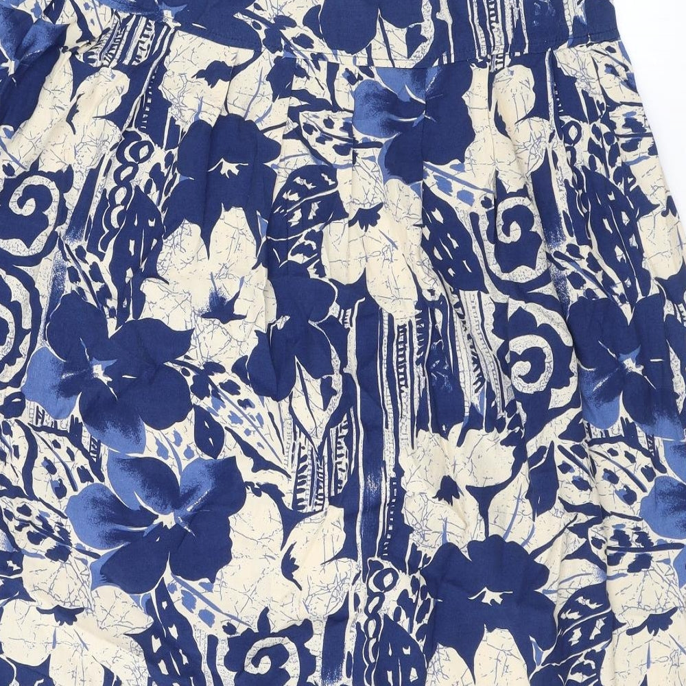 Hamells Womens Blue Geometric Viscose A-Line Skirt Size 10