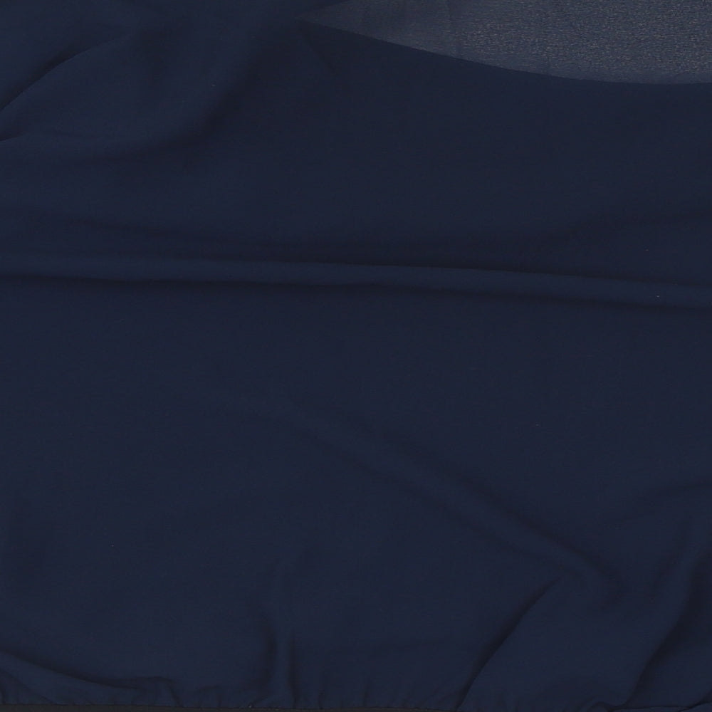 Part Two Womens Blue Polyester Basic Blouse Size 8 Cowl Neck