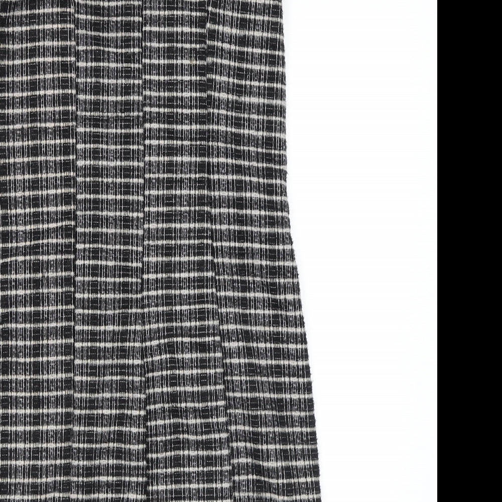 Topshop Womens Brown Check Polyester Bodycon Size 8 Square Neck Zip