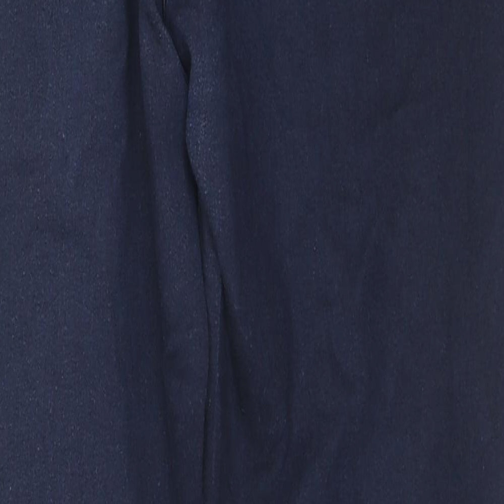 Marks & Spencer Womens Blue Cotton Skinny Jeans Size 12 L27 in Regular Zip
