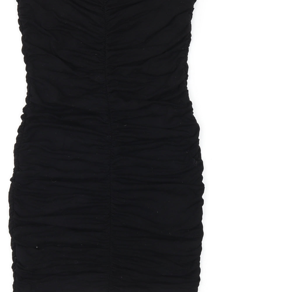 ASOS Womens Black Viscose Bodycon Size 10 Off the Shoulder Pullover