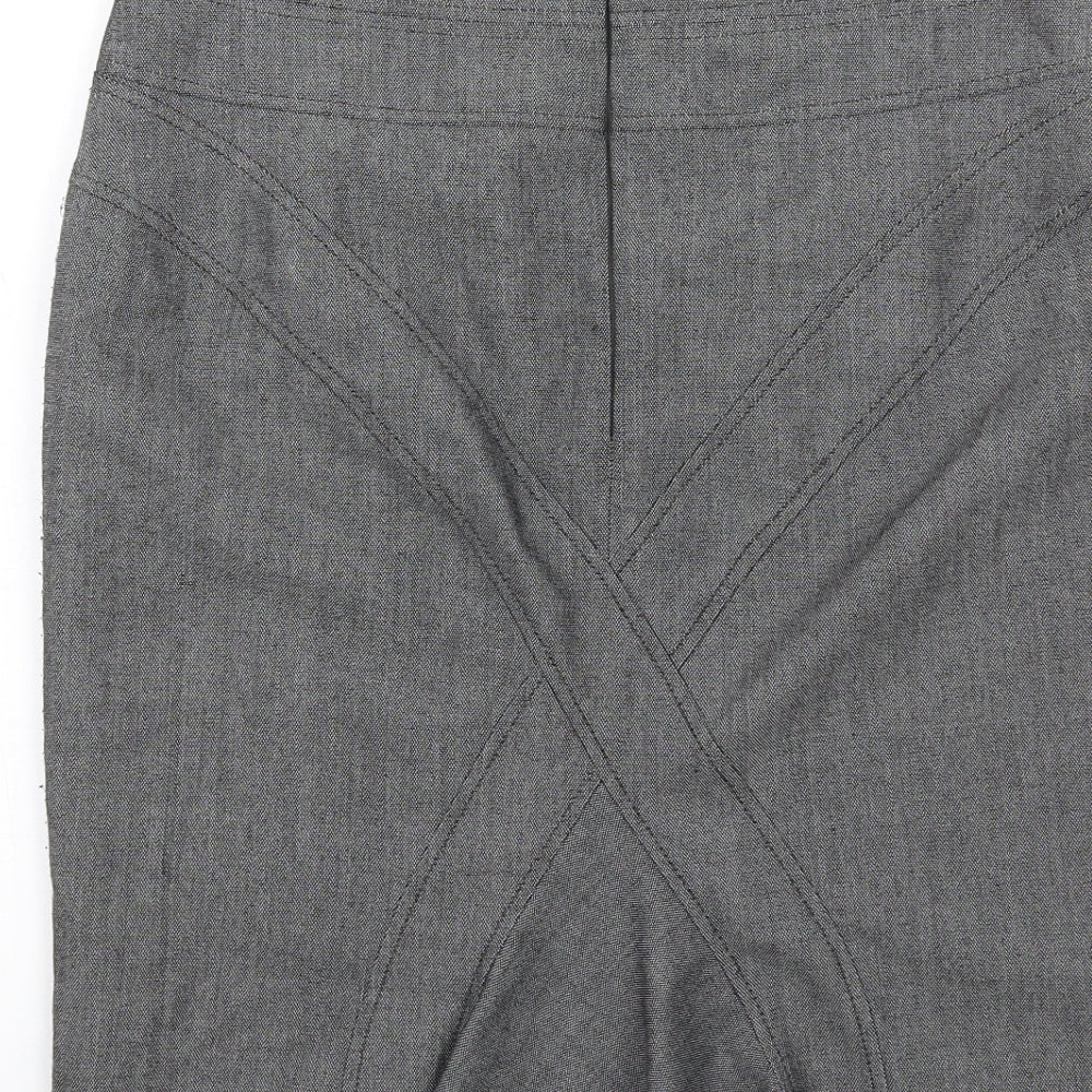 Marks & Spencer Womens Grey Polyester Straight & Pencil Skirt Size 12 Zip