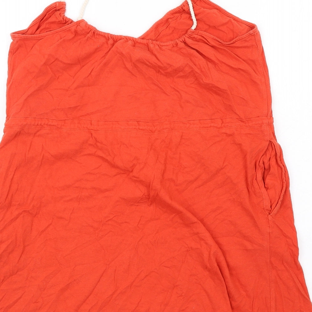 H&M Womens Orange Cotton A-Line Size M Scoop Neck Pullover