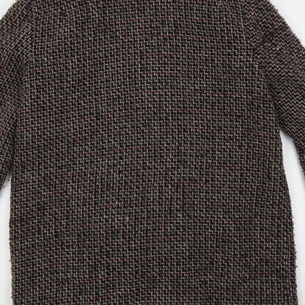 Marks & Spencer Womens Multicoloured Overcoat Coat Size 10 Button