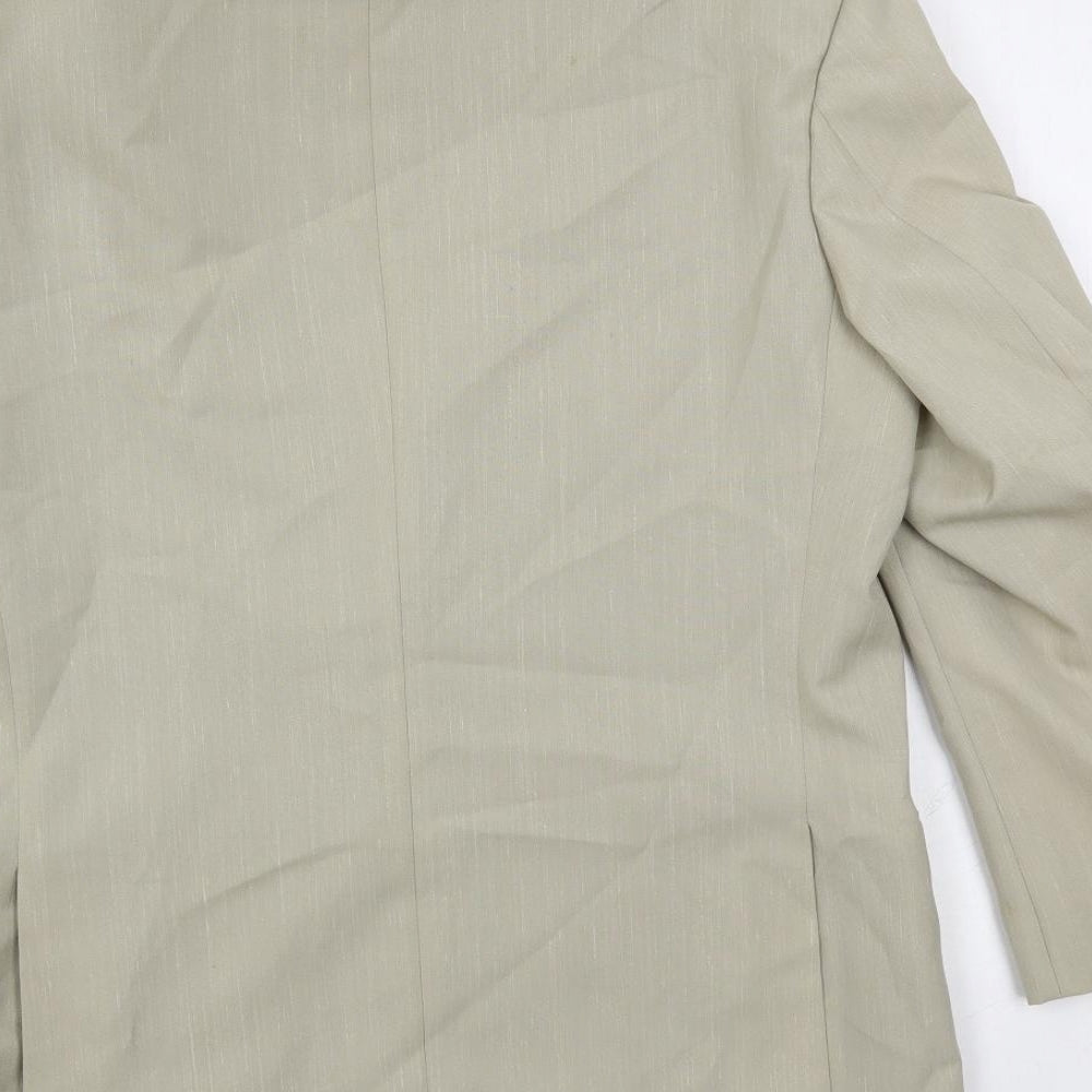 Brook Taverner Mens Beige Polyester Jacket Suit Jacket Size 40 Regular