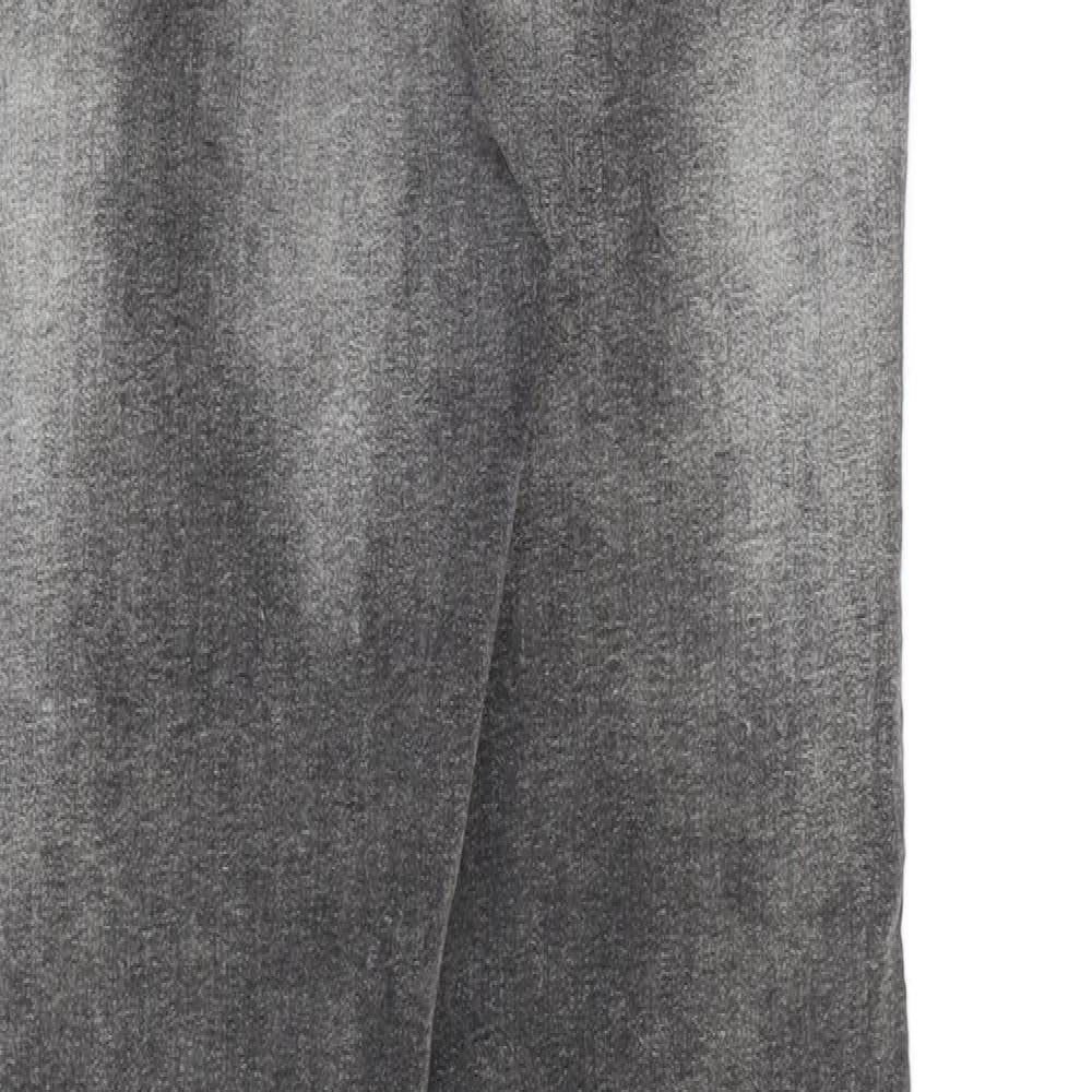 Marks & Spencer Womens Grey Cotton Skinny Jeans Size 10 L28 in Regular Zip
