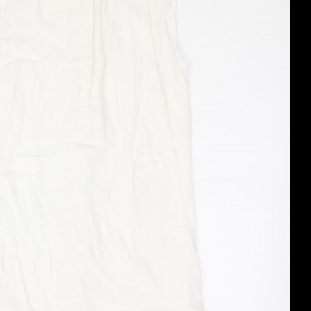 Nümph Womens White Polyester Basic Blouse Size 12 Collared - Lace Trim