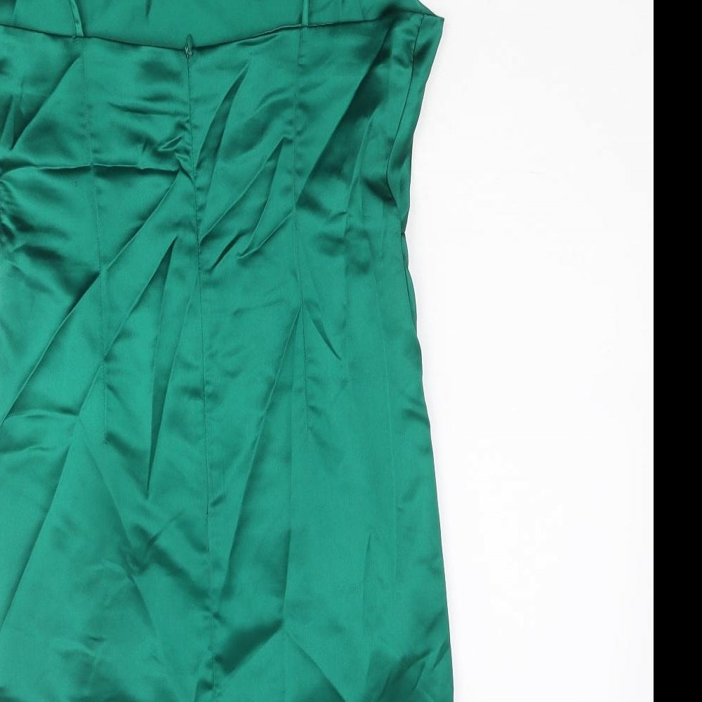 Zara Womens Green Polyester Mini Size S Square Neck Zip