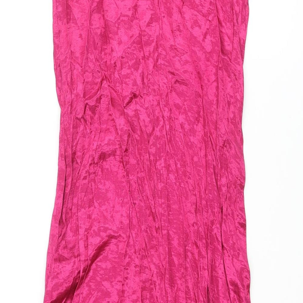 Divided by H&M Womens Pink Polyester Slip Dress Size 8 V-Neck Pullover