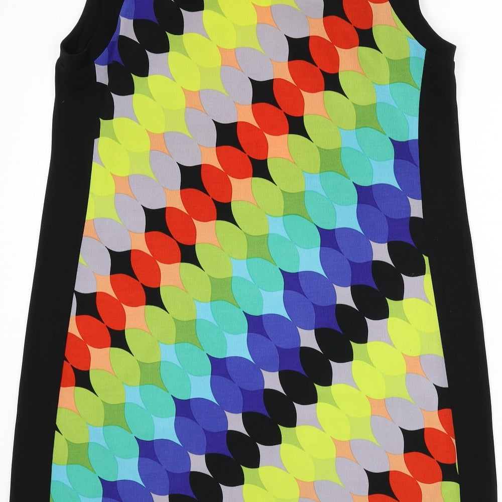 Wallis Womens Multicoloured Geometric Polyester A-Line Size M Boat Neck Pullover
