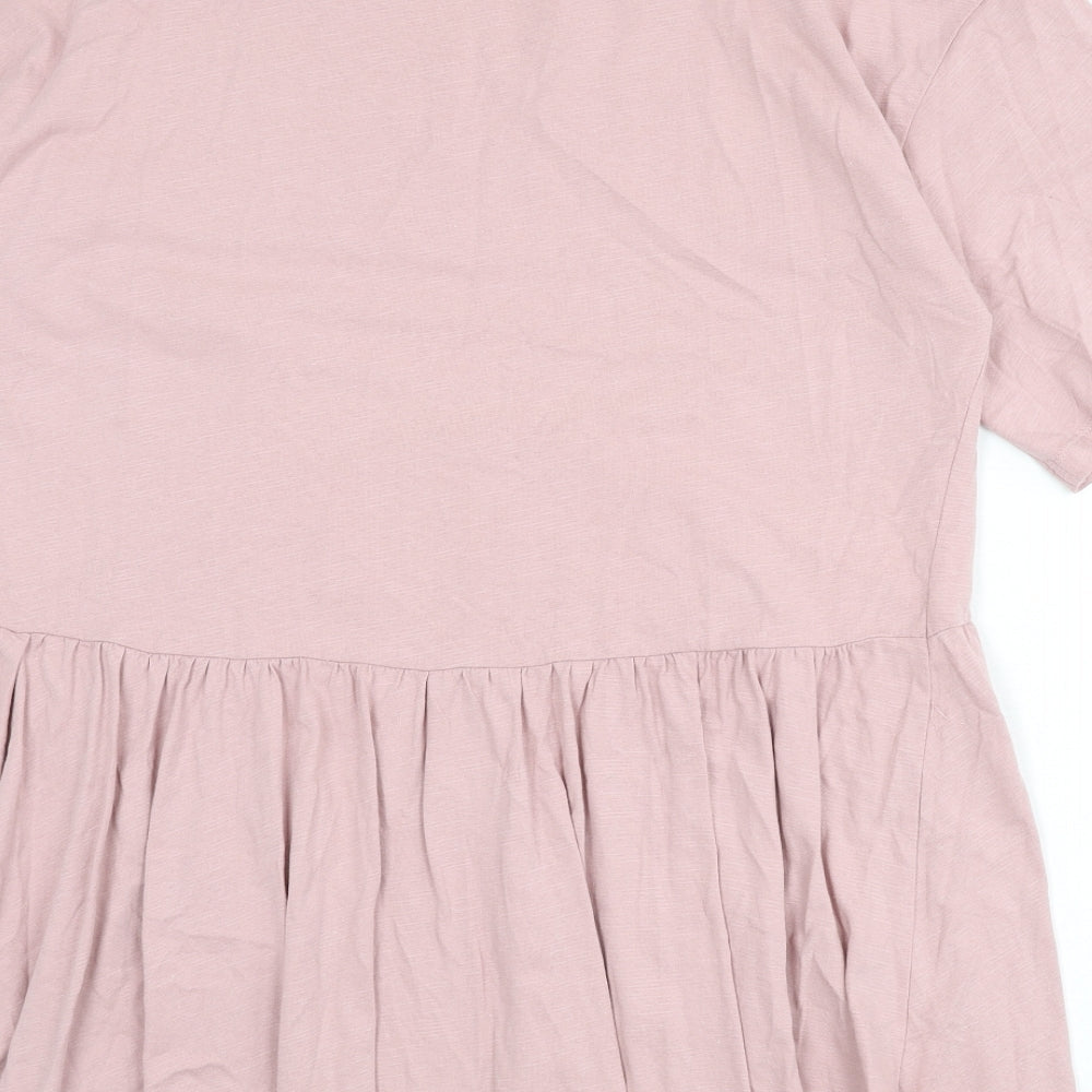 ASOS Womens Pink 100% Cotton A-Line Size 10 Round Neck Pullover