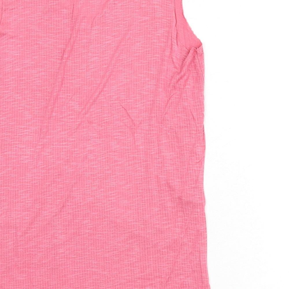 Mango Womens Purple Polyester Basic Tank Size M V-Neck - Ribbed