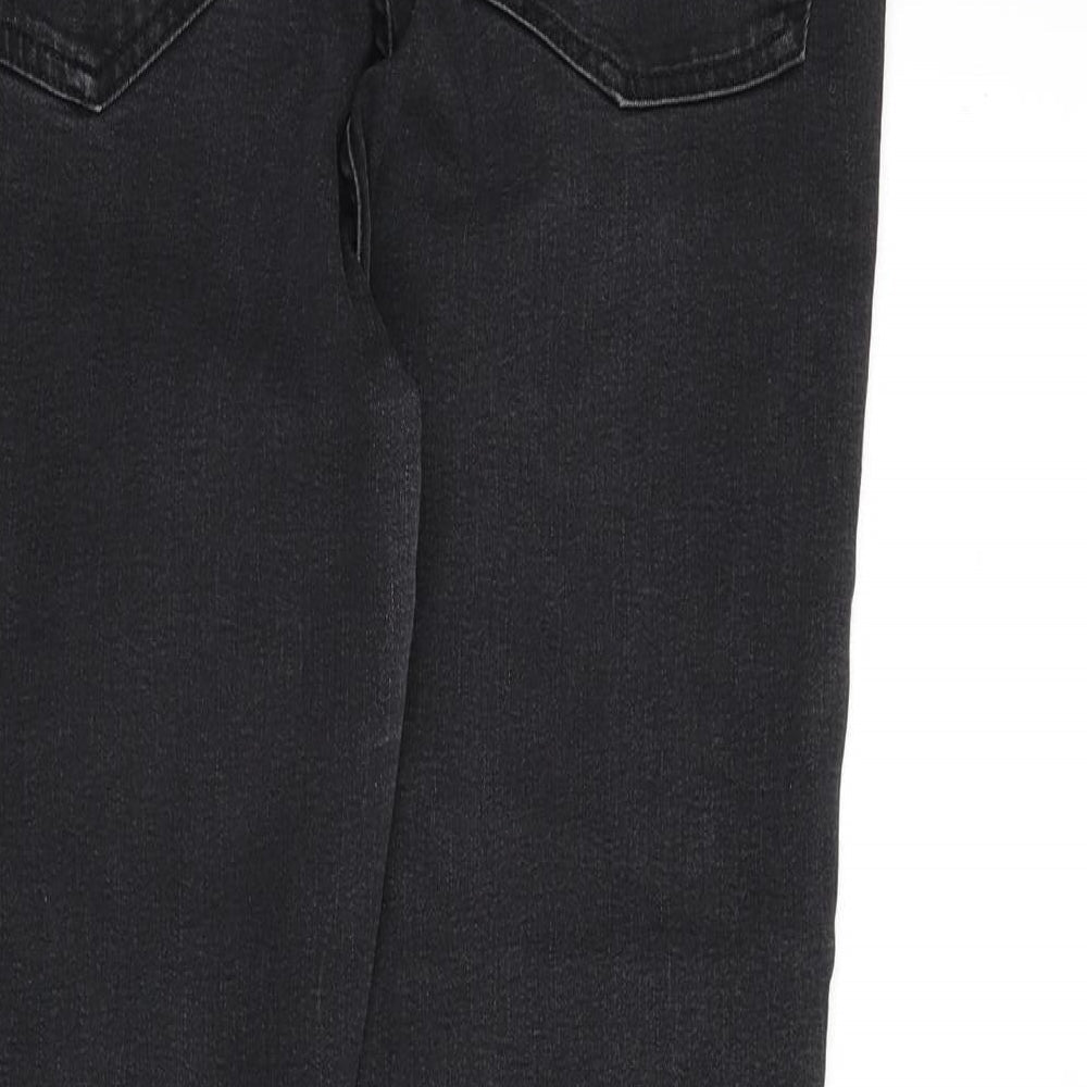 Marks & Spencer Womens Grey Cotton Skinny Jeans Size 16 L26 in Regular Zip