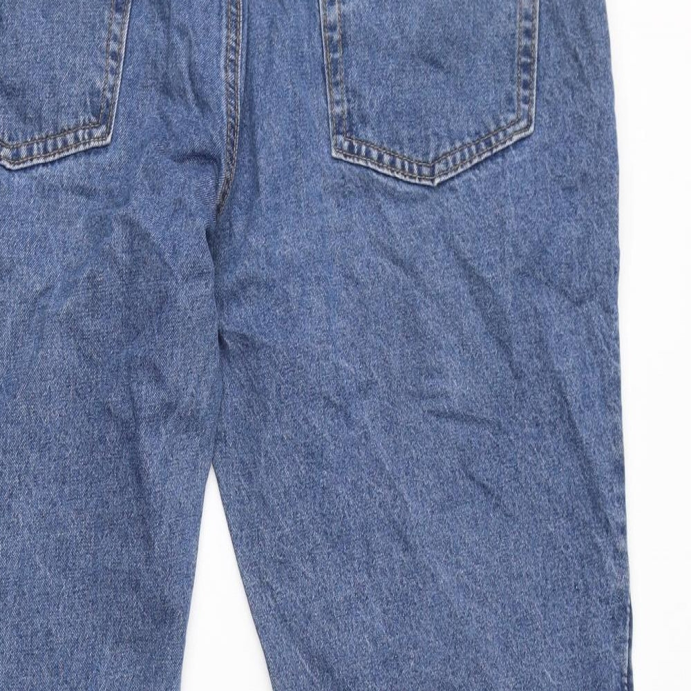 Easy Womens Blue Cotton Cropped Jeans Size 38 in L30 in Regular Zip
