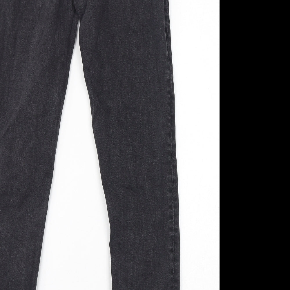 Marks & Spencer Womens Black Cotton Skinny Jeans Size 8 L29 in Regular Zip