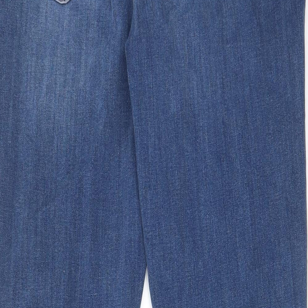 Marks & Spencer Womens Blue Cotton Skinny Jeans Size 30 in L28 in Regular Zip - Pockets, Belt Loops