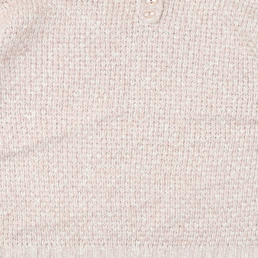 M&Co Womens Pink Round Neck Acetate Pullover Jumper Size 2XL