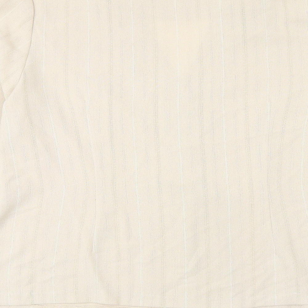 RS Collectables Womens Beige Polyester Basic Button-Up Size 20 V-Neck