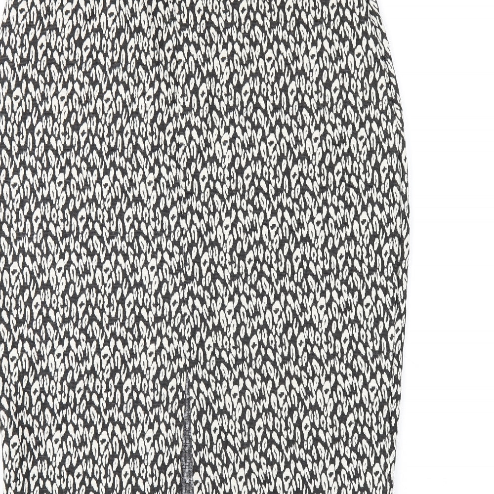Marks & Spencer Womens Black Geometric Polyester Straight & Pencil Skirt Size 12