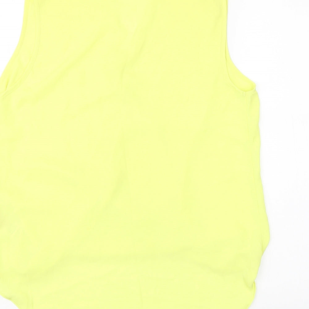 Red Herring Womens Yellow Polyester Basic Blouse Size 12 V-Neck