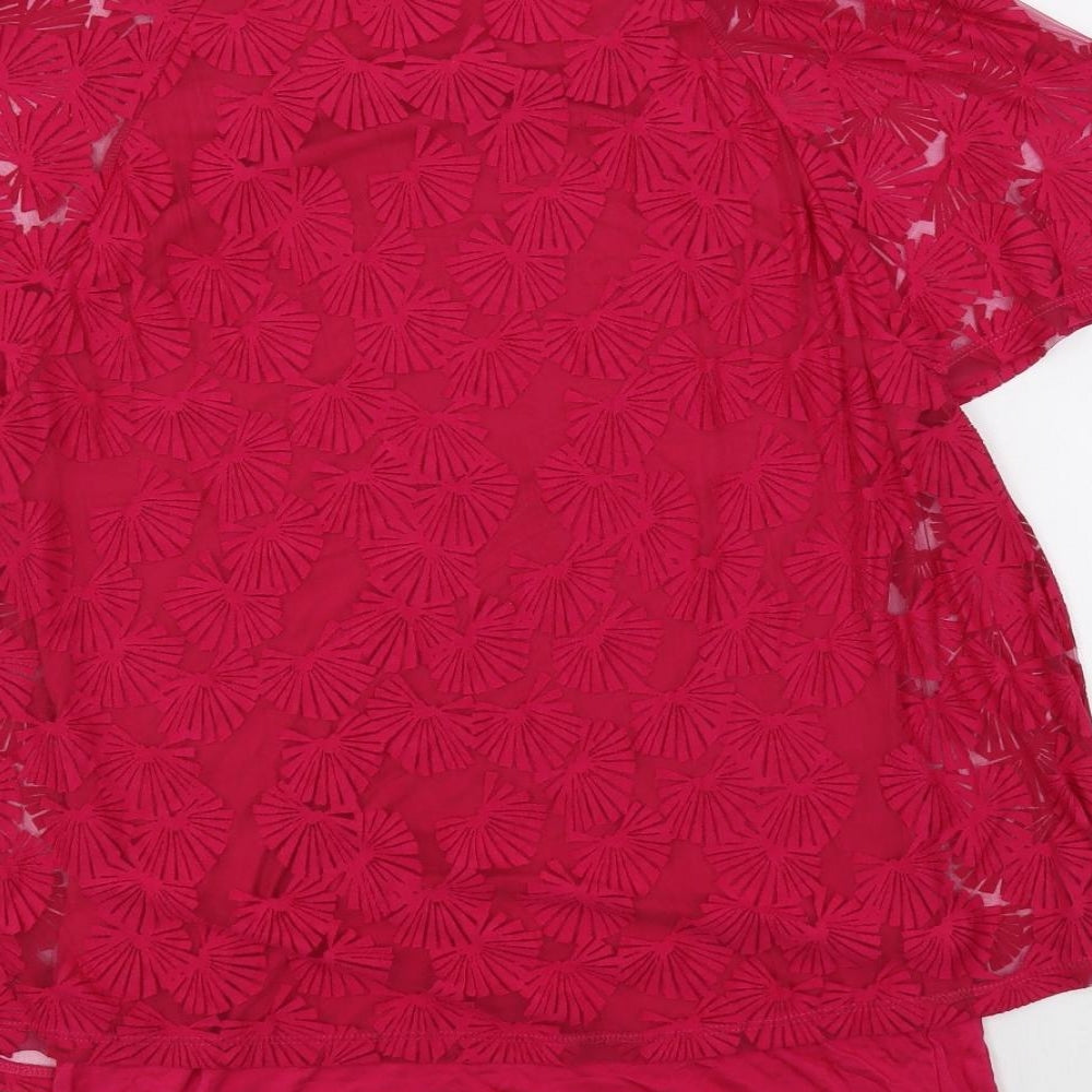 Phase Eight Womens Pink Viscose Basic Blouse Size 10 Boat Neck - Layered