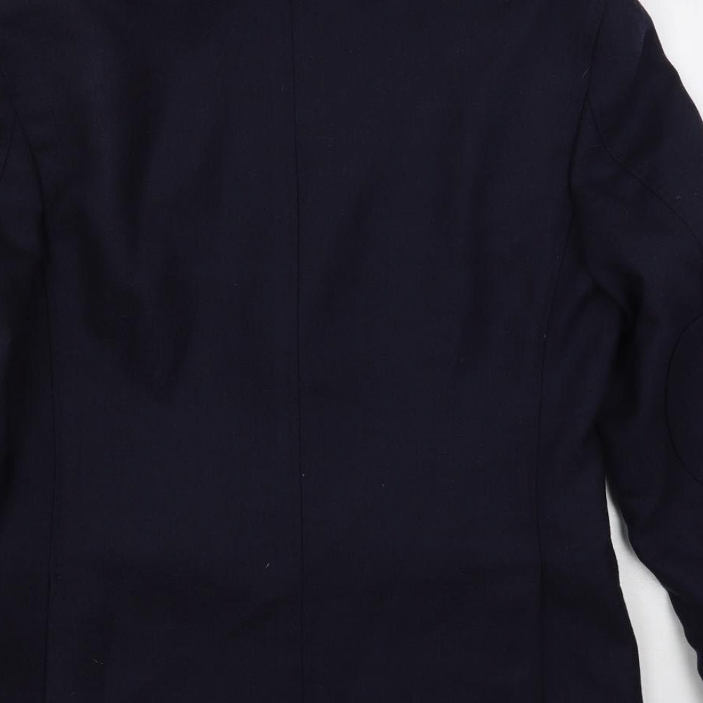 Thomas Mayes Mens Blue Wool Jacket Suit Jacket Size 38 Regular