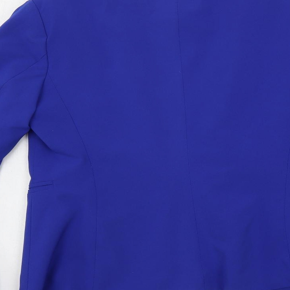 Senes Womens Blue Jacket Blazer Size L - Flare Sleeve