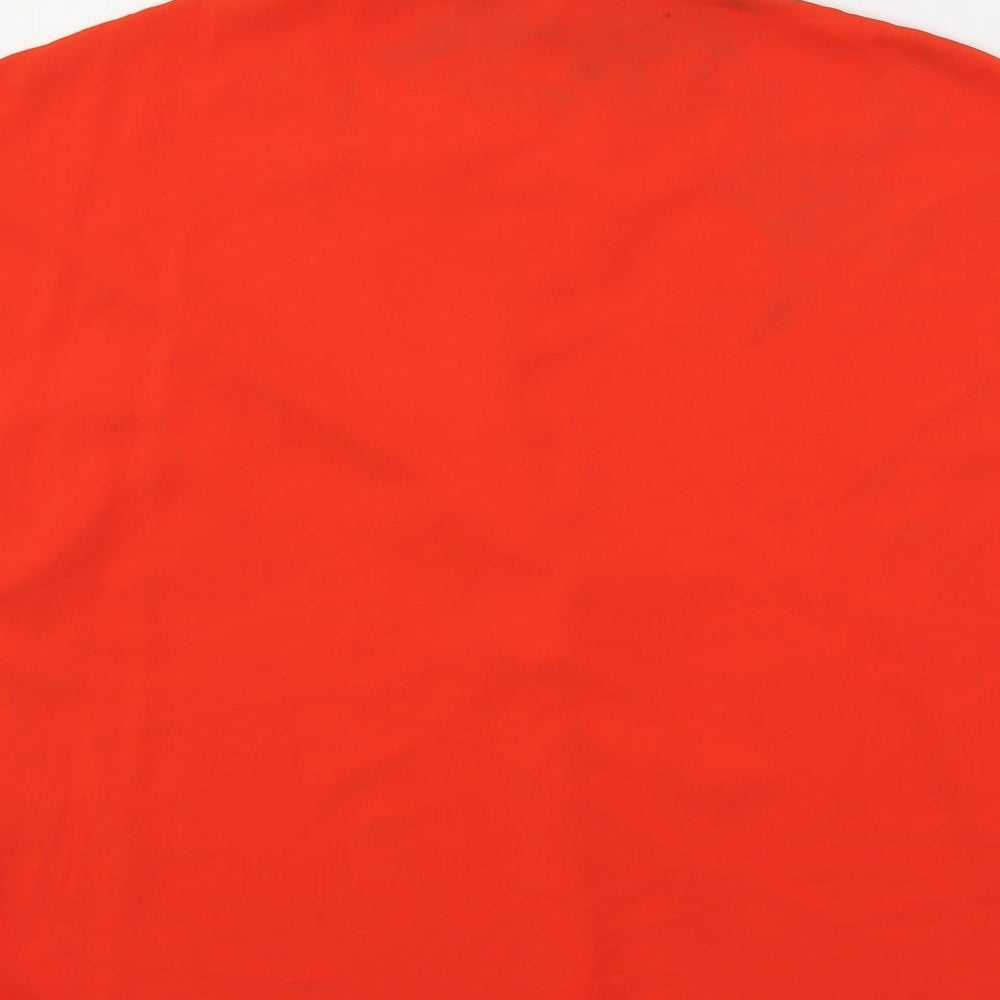 Marks & Spencer Womens Red Polyester Basic Blouse Size 12 V-Neck - Keyhole Neck