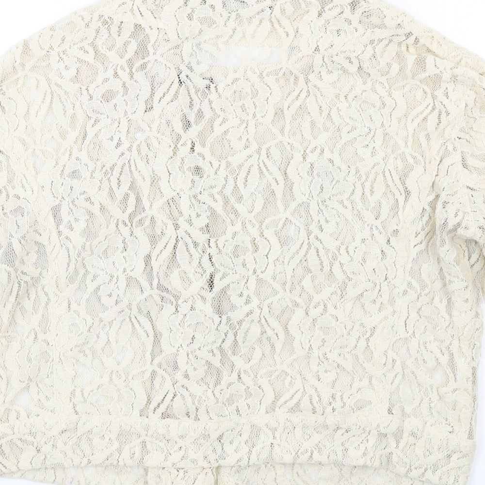 Mango Womens Ivory Biker Jacket Size M Zip